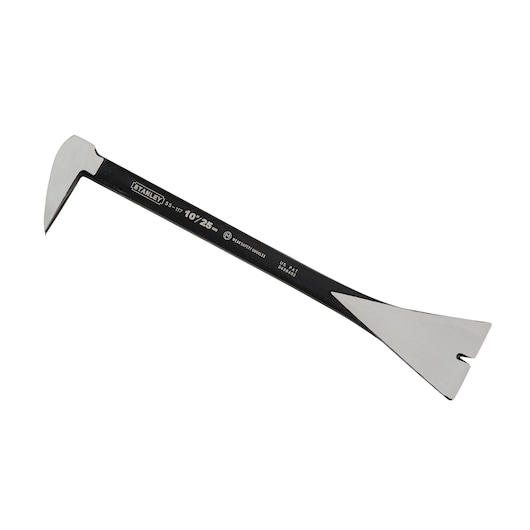 STANLEY 0-55-117 pry bar with beveled ends, black and silver, product side view on white background.