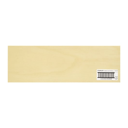 STANLEY 1-42-262 gradient level photography, light wood rectangular plank, white background, front angle