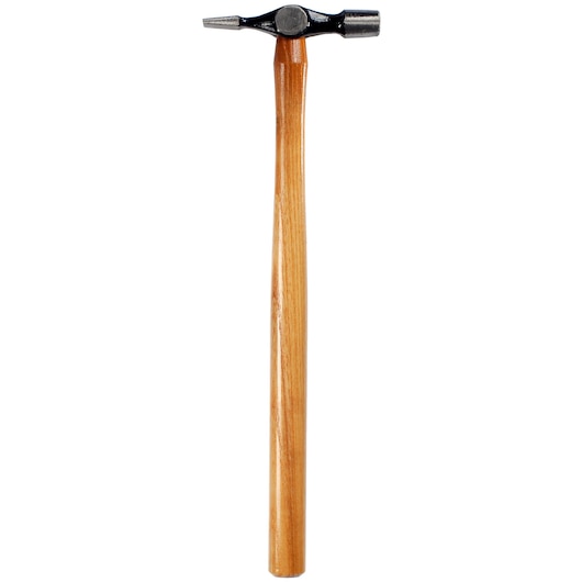 STANLEY 1-54-077 cross pein hammer with wooden handle, front angle on white background.