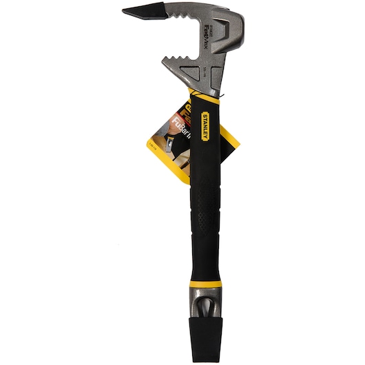 STANLEY 1-55-119 demolition tool with black and yellow handle, front angle photo.