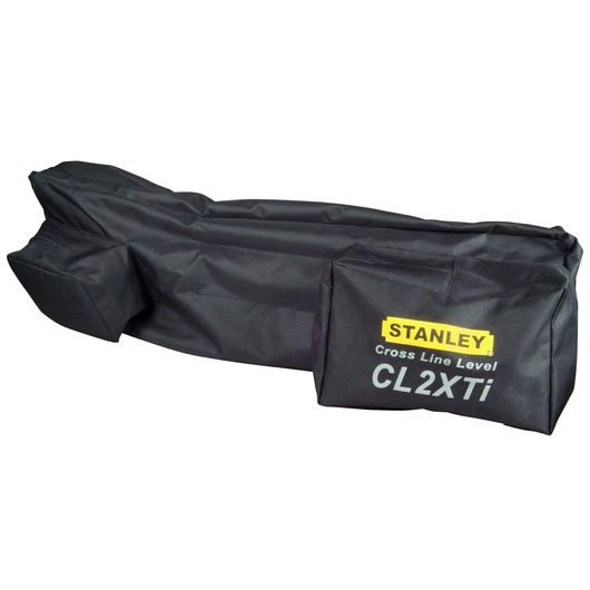 STANLEY 1-77-121 black soft case for Cross Line Level, front angle, product photography, visible branding.