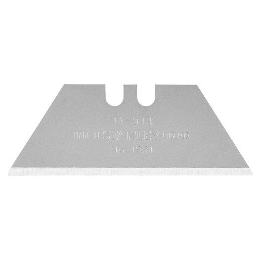 STANLEY 2-11-911 utility knife blade, silver color, photographed on white background, single straight-edge blade.