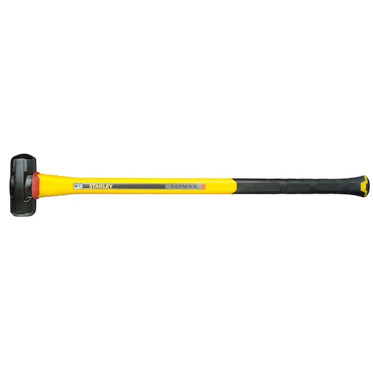 Stanley FatMax sledgehammer with yellow and black handle, suitable for heavy-duty construction work.
