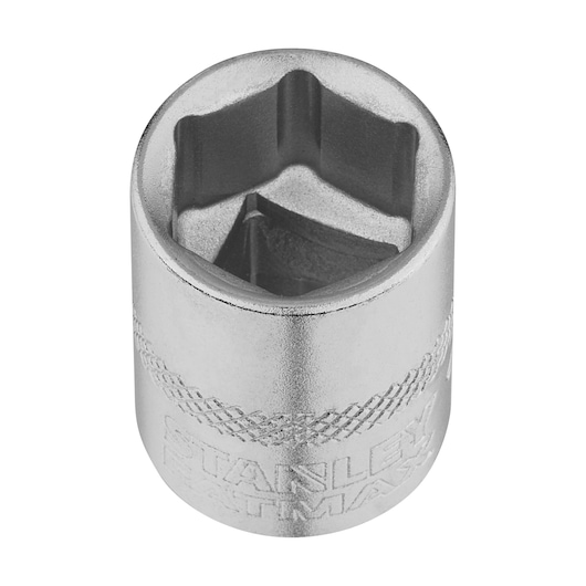 STANLEY FMMT17214-0 socket, chrome finish, close-up, tool accessory, white background