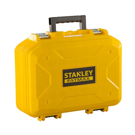 STANLEY FMST1-71943 yellow plastic tool case with black handle, front angle on white background.