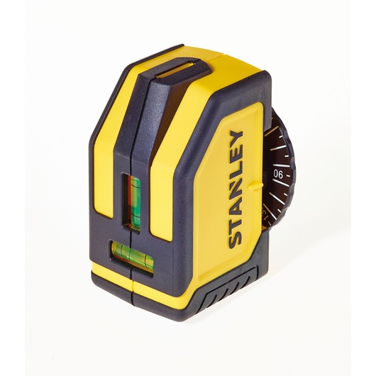 STANLEY STHT1-77148 yellow and black self-leveling laser level, angled view on white background.