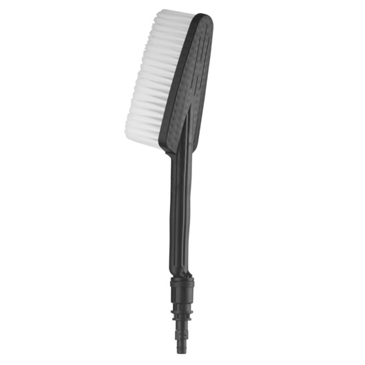 STANLEY STZSBSK3 scrubbing brush with black handle and white bristles, product side view on white background.