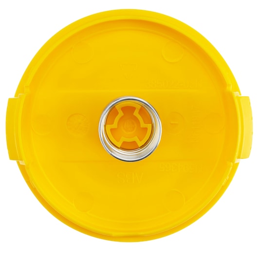STANLEY STZST1169 yellow plastic lid with metal ring, photography, top angle.